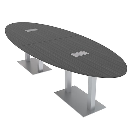 Skutchi Designs 45 in W, 120 in L, 29 in H, Engineered Wood Top, Grey HAR-OVAL-46X119-DOU-ELEC-ASIANNIGHT
